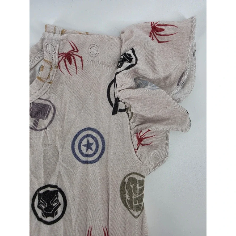 Scottie Belle Bamboo Marvel Avengers Twirl Bodysuit Dress Flutter Sleeve 18-24M
